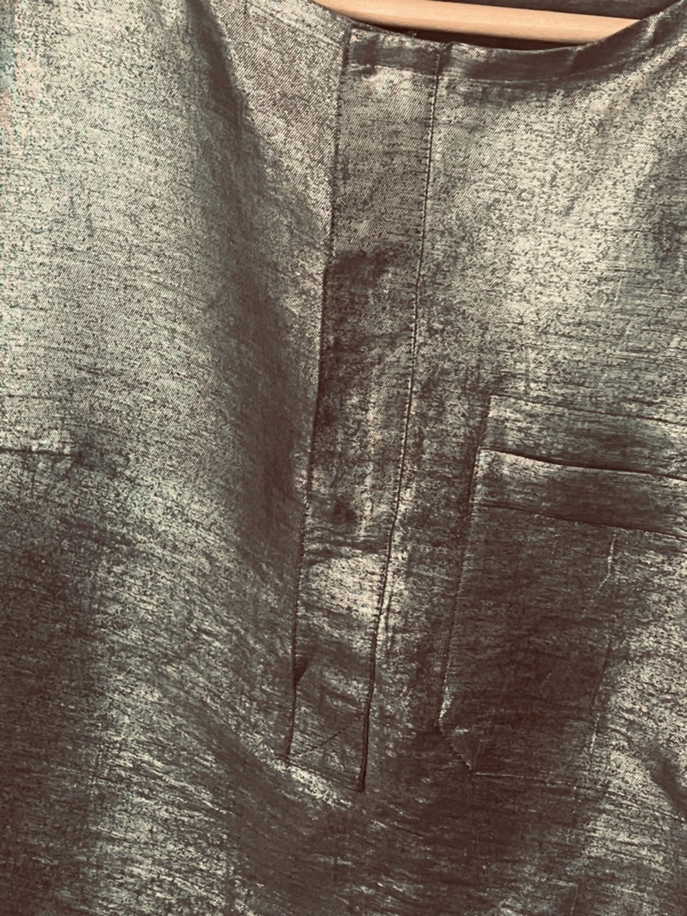 Elizabeth and James Metallic Charcoal Shell Linen Mini Dress , look like New - Picture 3 of 11